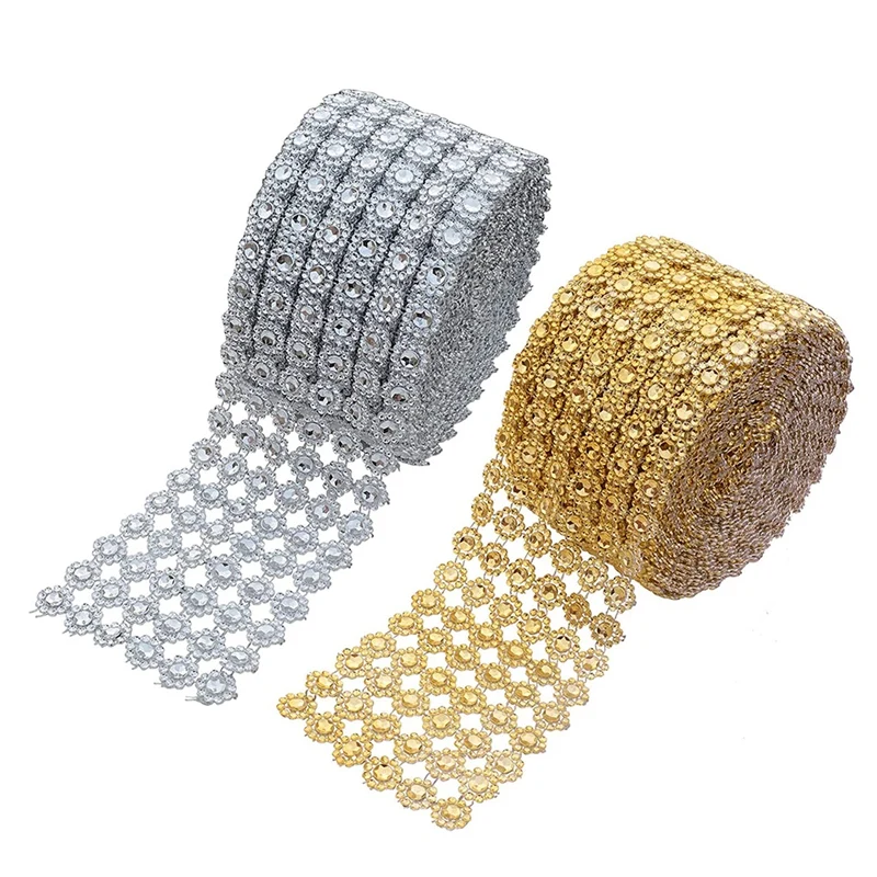 

10 ярдов, лента с бриллиантами, оболочка, искусственная Цветочная форма, Сетчатая Оболочка, рулон для украшения торжества Вечерние