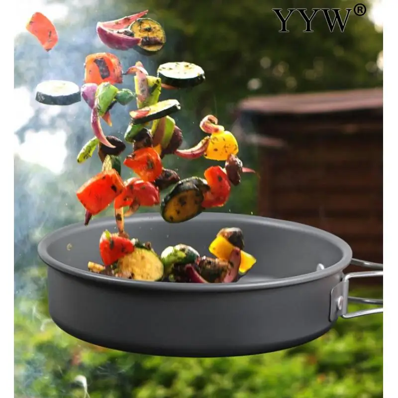 spesifikasi Kualitas Berkemah Di Luar Ruangan Peralatan Masak Set Portable Peralatan 4-5 Orang Mangkuk Pot Sendok Tableware Alat Memasak Perjalanan Piknik Set