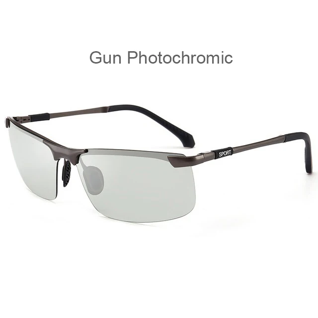 C3 gun photochromic HBK, мужские спортивные поляризованные фотохромные солнцезащитные очки, прямоугольные, умные, меняющие цвет, алюминиевые солнцезащитные очки, летние, для вождения - Цвет линз: C3 gun photochromic