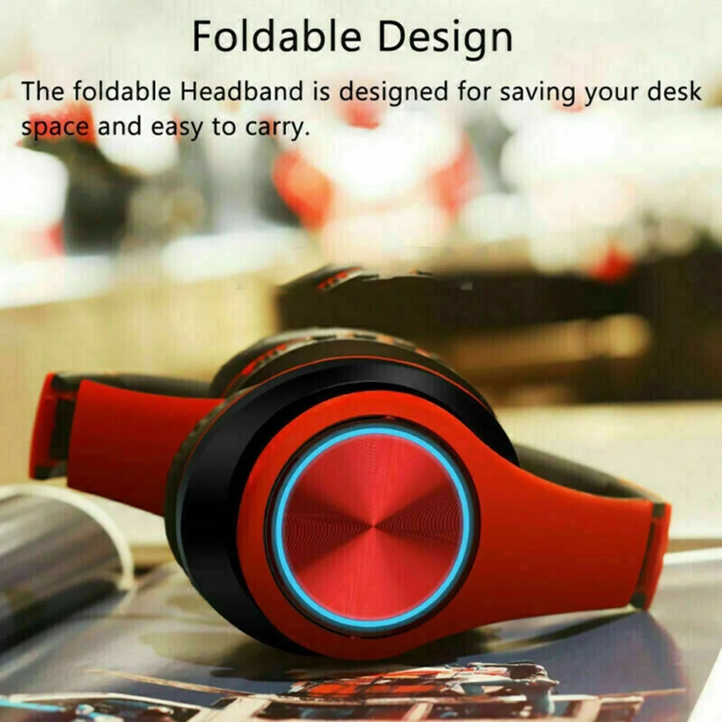 B39 bluetooth V5.0 headphones wireless Portable Folding Support TF Card Built-in FM mp3 player With LED Colorful Lights | Электроника