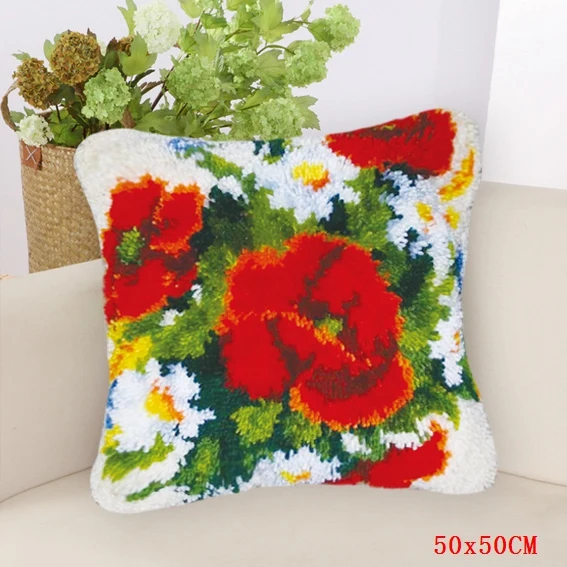 Smyrna Foamiran For Needlework Large Flowers Latch Hook Rug Carpet Embroidery Pillow Cushion Button Package Kits Do It Yourself | Дом и сад