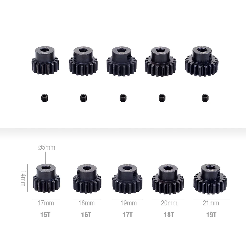 SURPASS HOBBY-engranaje de Motor de pi&ntilde;&oacute;n de Metal M1, eje de 5mm, 11T, 12T, 13T, 15T, 17T, 19T, 20T, 21T, 23T, 25T, 27T, 29T, 30T, para 1/8, 5 uds. Motor de coche RC-4