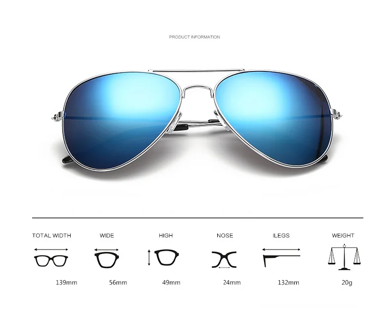 

Classic Sunglasses Men Mirror NEW Fashion Glasses Women Unisex Oculos
