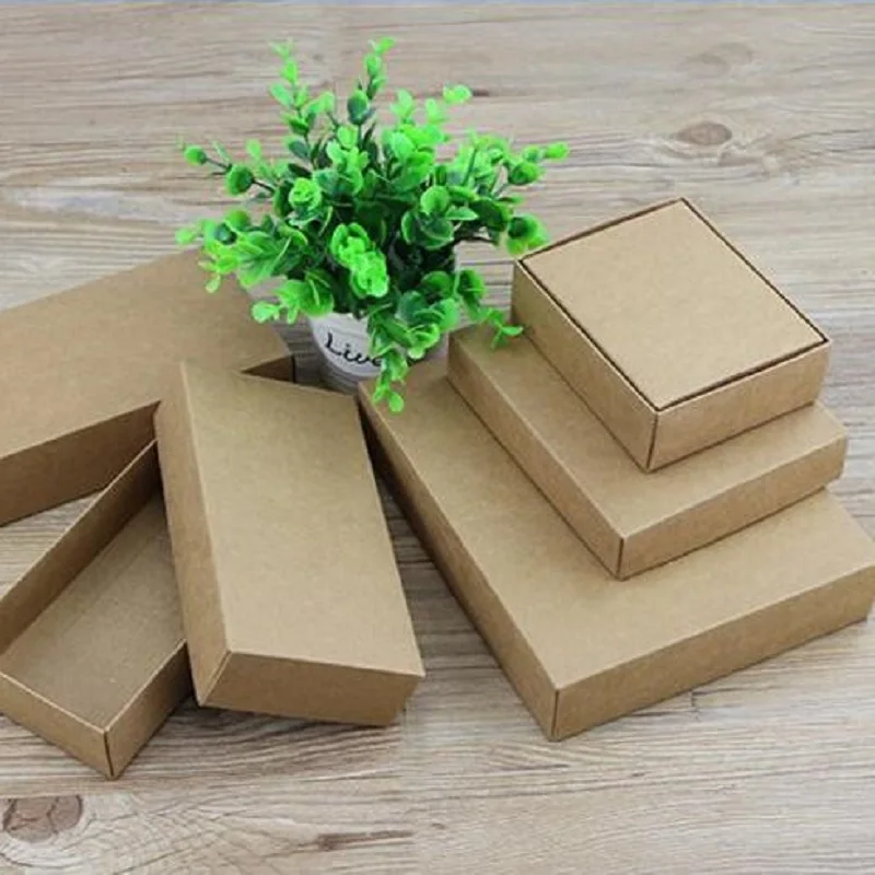 Коричневая Картонная коробка из крафт-бумаги 350 г/м2 ручная упаковка подарочные