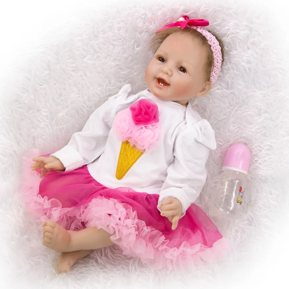 55 см Реалистичная жизнь как Новорожденный ребенок Реборн силиконовая кукла