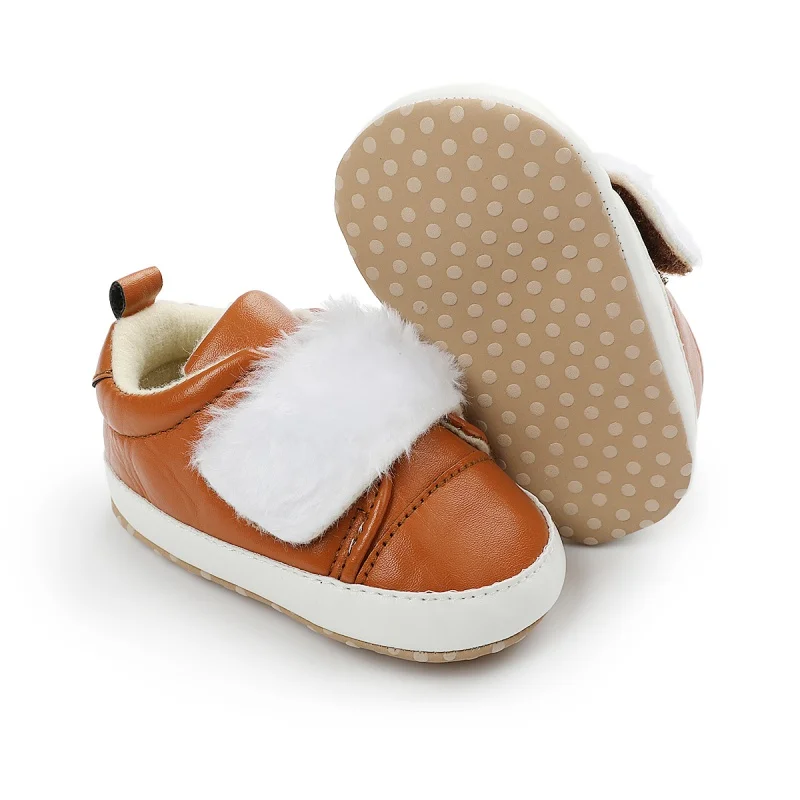 

Hot Baby Kids Boy Girl Soft Sole Prewalker Winter Sneakers Toddler Crib Shoes Leather Sports Non-slip First Walking Footwear