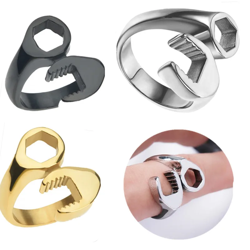 Новое модное мужское кольцо крутой байкер механический ключ из нержавеющей