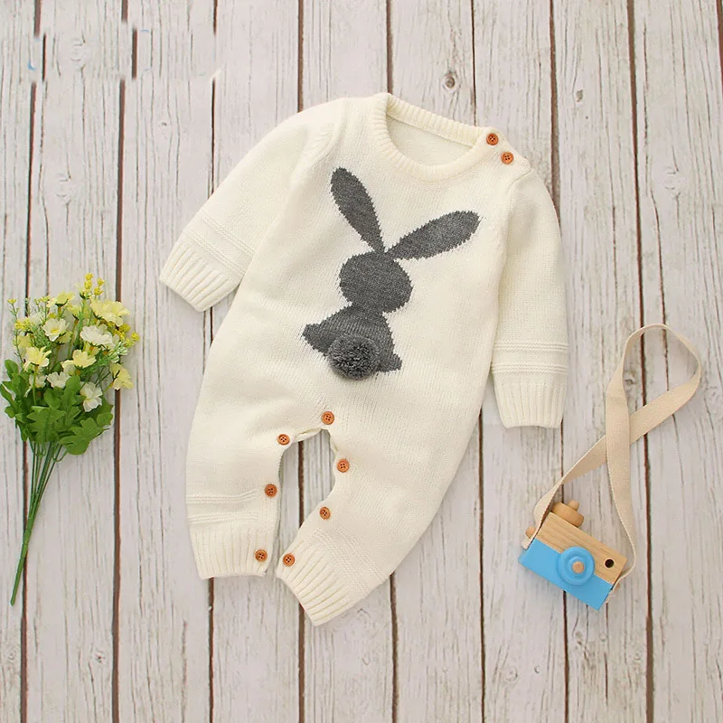 Детский комбинезон для мальчиков и девочек на осень зиму хлопковый свитер с