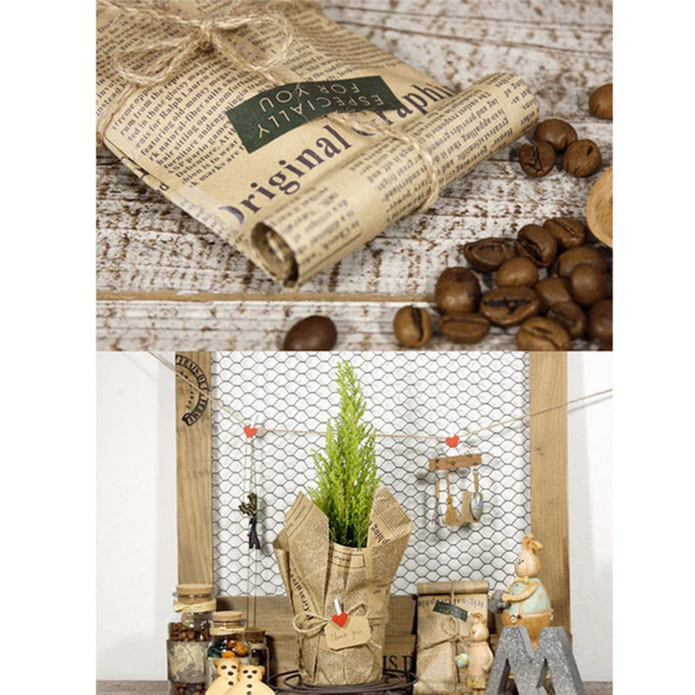 

1pcs Vintage Newspaper Gift Wrapping Paper Artware Package Paper DIY Packing Bag 52x75cm