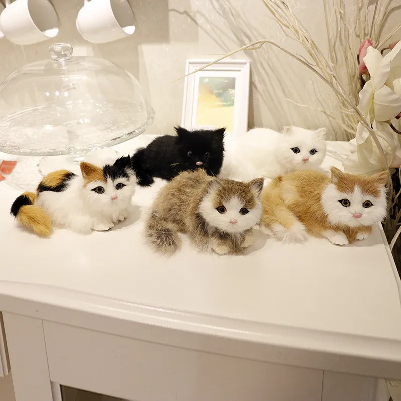 Кошка плюшевые игрушки куклы прекрасная настоящая Реалистичная кукла плюшевые животные кошки черный милый плюшевый Декор для дома, с изображением кота детская игрушка, подарок