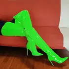 Сапоги женские выше колена на шпильке, с молнией сбоку, размеры 43, 44, 47