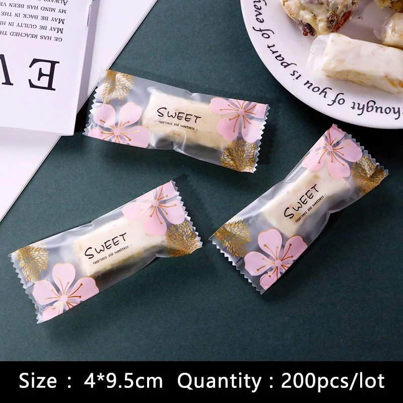 200pcs/lot Candy Packing Bag Handmade Chinese Elements Frosted Romantic Soft Nougat Sugar Wrapper Party Supplies Flower Pack | Дом и сад