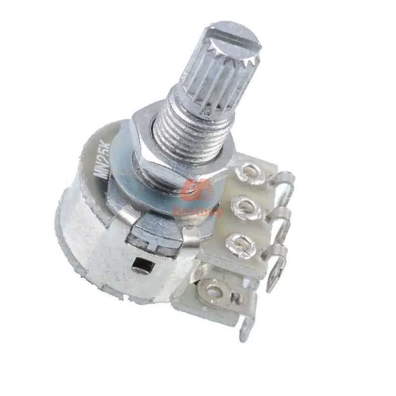 MN25K x 3PCS 3 шт. двойной баланс наборный рифленый стебель гитара бас регулятор громкости тон горшки потенциометра переключатель с 3 спецификациями - Цвет: MN25K x 3PCS