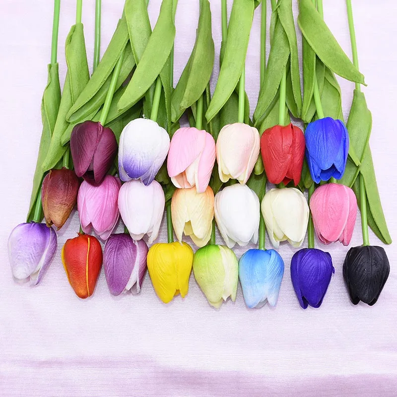 Искусственные цветы из ПУ кожи букет тюльпанов искусственный цветок для