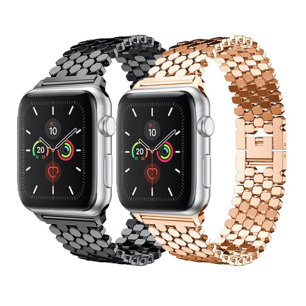 

Ремешок из нержавеющей стали для Apple Watch band 44 мм 40 мм 38 мм 42 м, металлический браслет для смарт-часов correa Series 6 5 4 3 Se