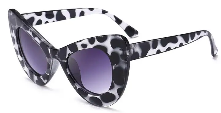 gray leopard gray Винтажные черные негабаритные Солнцезащитные очки женские Роскошные брендовые Модные бабочки кошачий глаз большие тени очки знаменитостей Рианны - Цвет линз: gray leopard gray