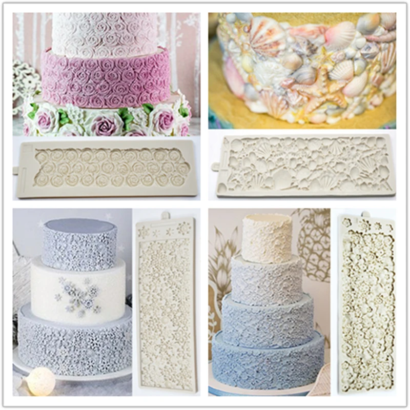 Силиконовая 3D форма в виде Розы ракушки цветов|Формы для тортов| |