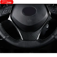 car styling steering wheel decorative cover abs frame stickers decorative accessories for toyota c hr chr c hr 2017 2020