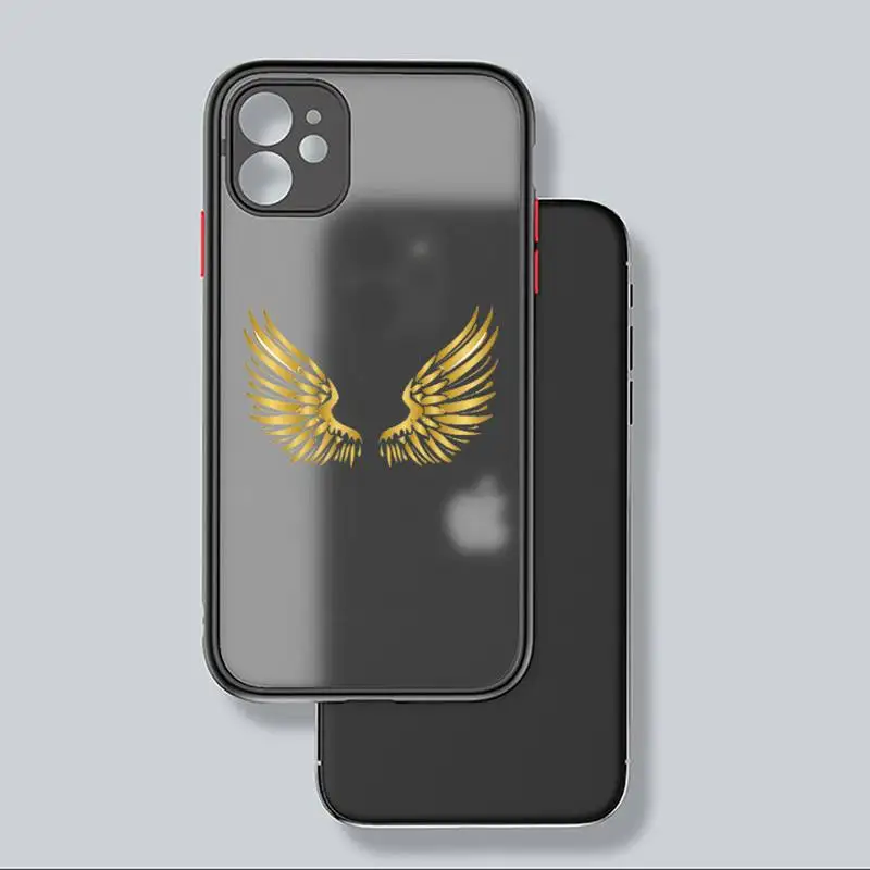 

Golden leaf flower love leopard print Phone Case black matte transparent For iPhone 7 8 x xs xr 11 12 pro plus mini max Clear