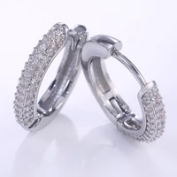 new trend 2021 silver color hoop earrings for women fashion modern white zircon earring simple party jewelry pendientes de mujer