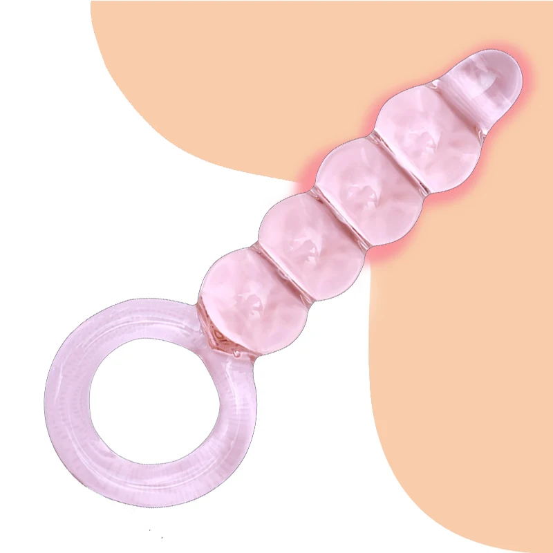 Стеклянный Анальный Мужской мастурбатор Анальная пробка без вибрации для