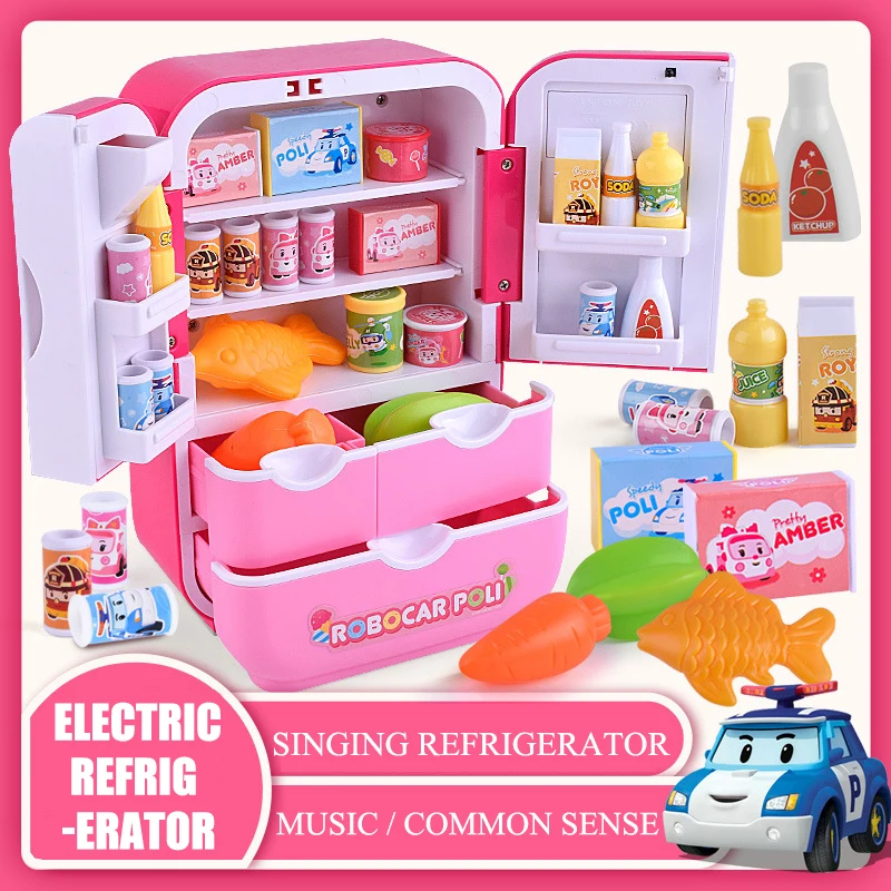 

Electric Simulation Plastic Refrigerator Family Toys Can Speak Music Children's Early Education Toys Intelligence Learning