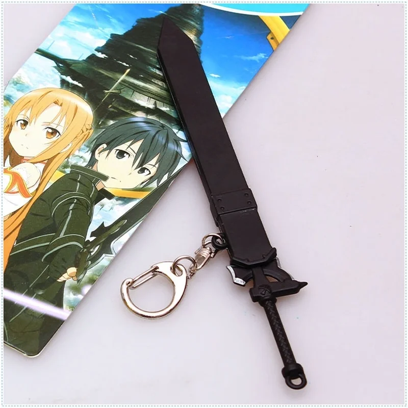 Аниме Sword Art Online оружие игрушки брелки для ключей Kirito меч в ножнах модель брелоки