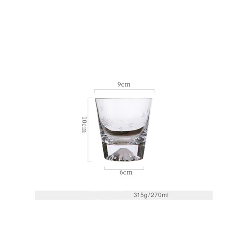 

Jusen 270ML Japanese Style Mount Fuji Transparent Glass Coffee Cups Tazas Beer Mug Milk Lemon Juice Cup Breakfast Milk Drinkware