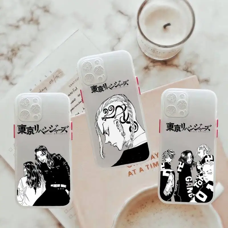 

Tokyo revengers Avengers Phone Case For iPhone 12 11 Mini Pro XR XS Max 7 8 Plus X Matte transparent White Cover