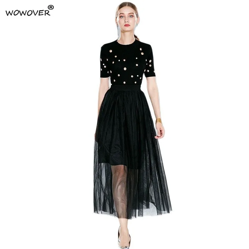 

Женский трикотажный костюм из свитера на пуговицах и Юбки миди, повседневный подиумный винтажный комплект из двух предметов, осень 2021