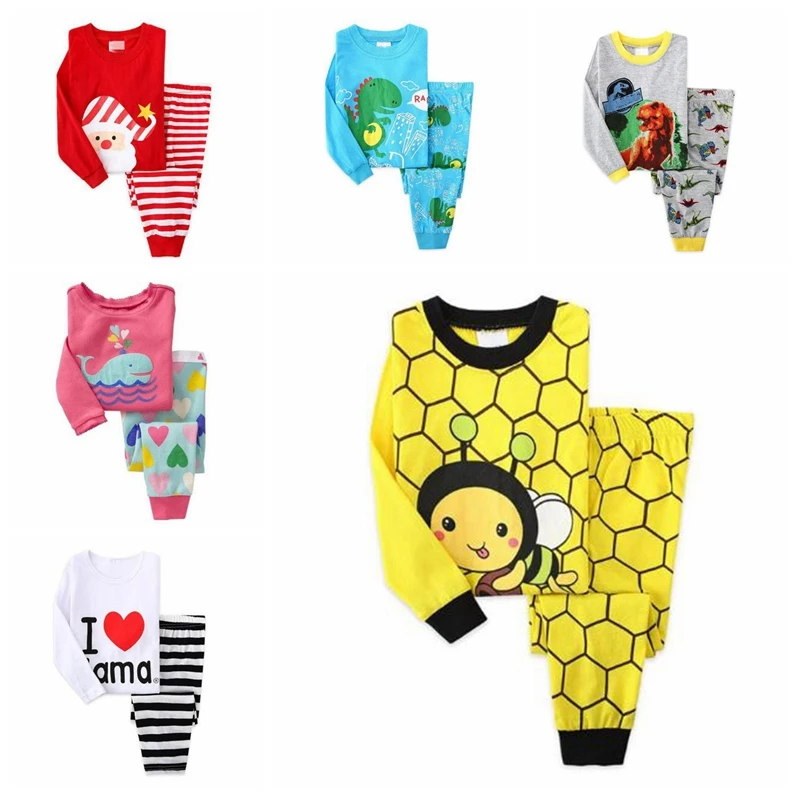 Осенне зимний комплект для мальчиков детская одежда футболка с динозавром из