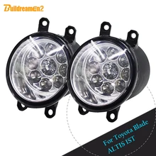 Buildreamen2 For Toyota Blade ALTIS IST 1 Pair Car Left + Right Fog Light LED Light DRL Daytime Running Light Yellow Blue White
