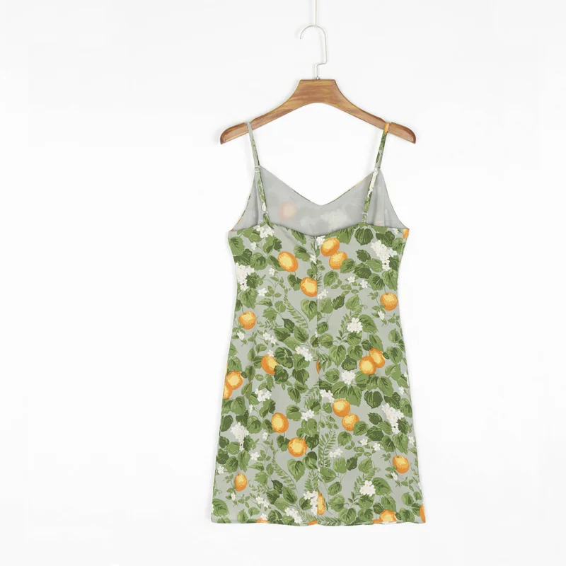 

Summer Women's Casual Print Slim Sling Dress Vestidos