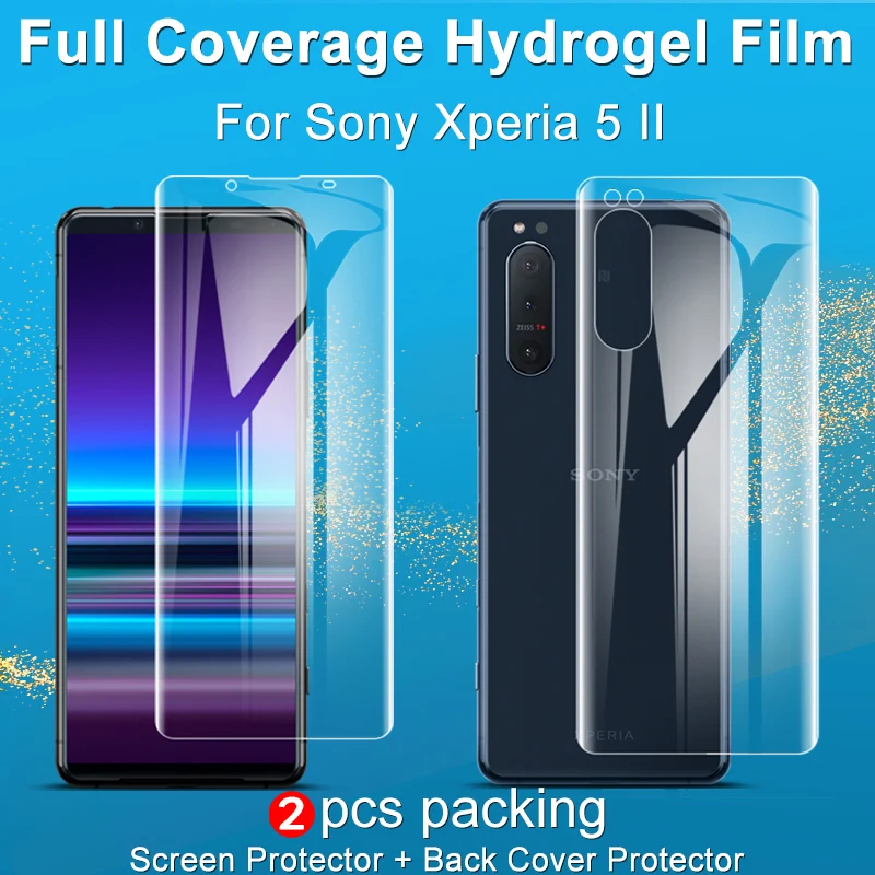

Imak 2pcs Soft Clear Hydrogel Film for Sony Xperia 5 II Screen Protector 3D Curved Full Cover with Fingerprint Unlocked