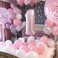 40inch number 1 baby shower rose gold silver pink black digit helium balloon 1st birthday party decor supplies balloons