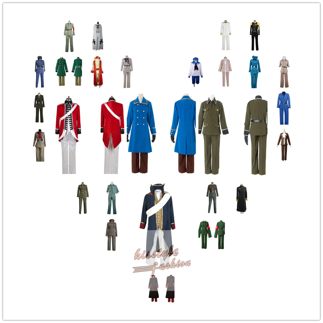Костюмы для косплея Hetalia Axis Powers APH Нидерланды Пруссия Америка Норвегия Финляндия