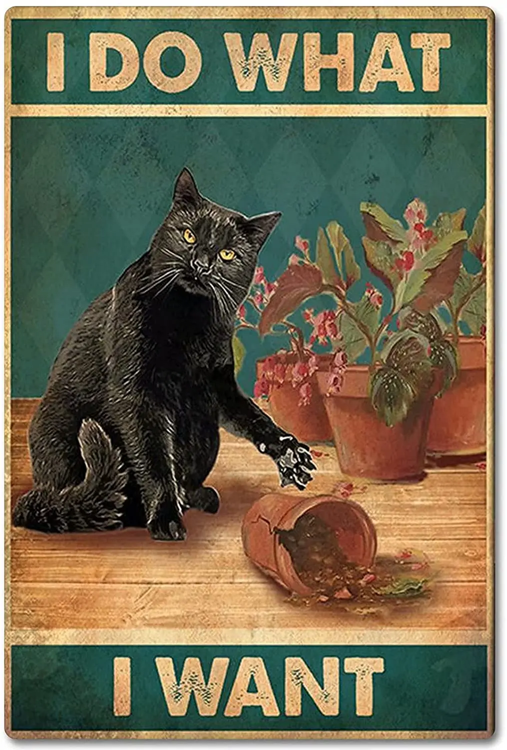 

Металлический жестяной знак, кухонный торт, Черный кот, металлический жестяной знак, выпечка из-за убийства, Ретро плакат, настенный плакат, ...