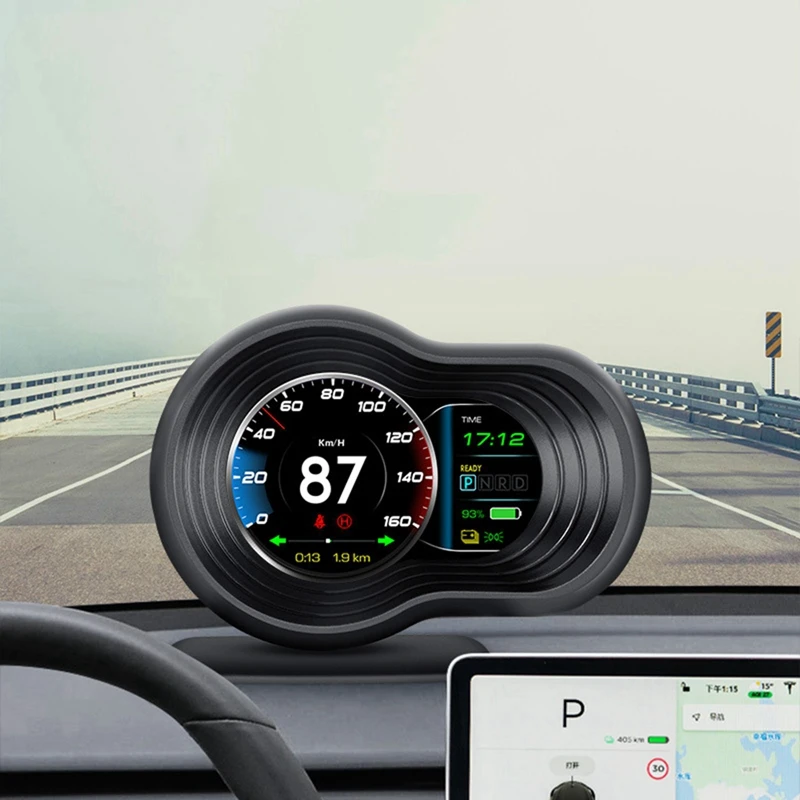 

Heads Up Display HUD Auto Display Speed Indicator Light Prompt Safety Alarm Driving Time for Tesla Model 3 Model Y 2019+