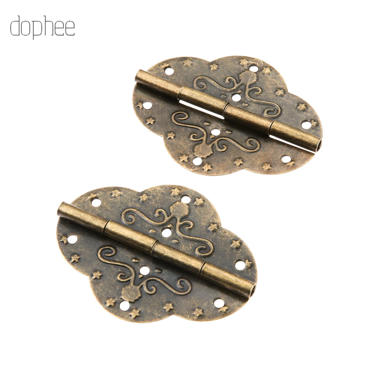 Dophee 2/4/10/12 шт. старинные петли с металлическим принтом маленькие деревянные для