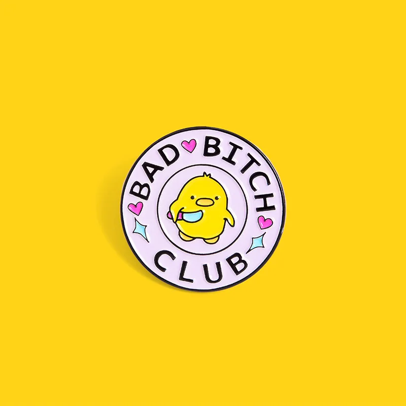 

Dear-you Hard enamel pin badge creative wei than knife duck gold brooch fashion cartoon animal backpack lapel pins jewelry gifts