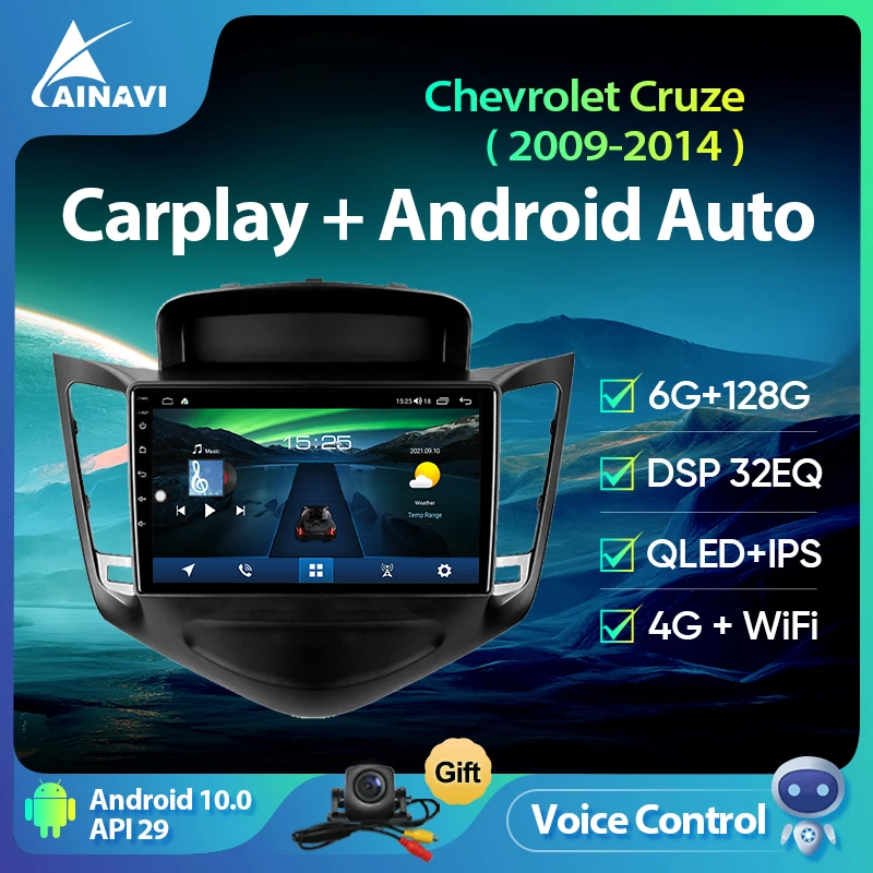 

Ainavi Car Radio AI Voice Android 10 For Chevrolet Cruze 2009-2014 Auto Stereo Multimedia Player Navigation GPS Carplay DTS