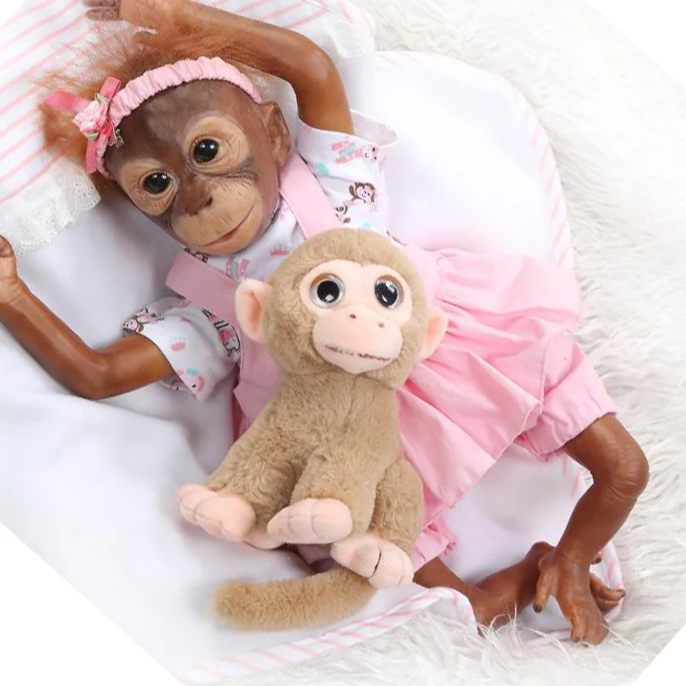 Новинка 21 дюймов 52 см 100% ручной работы boneca reborn Monkey очень мягкие силиконовые