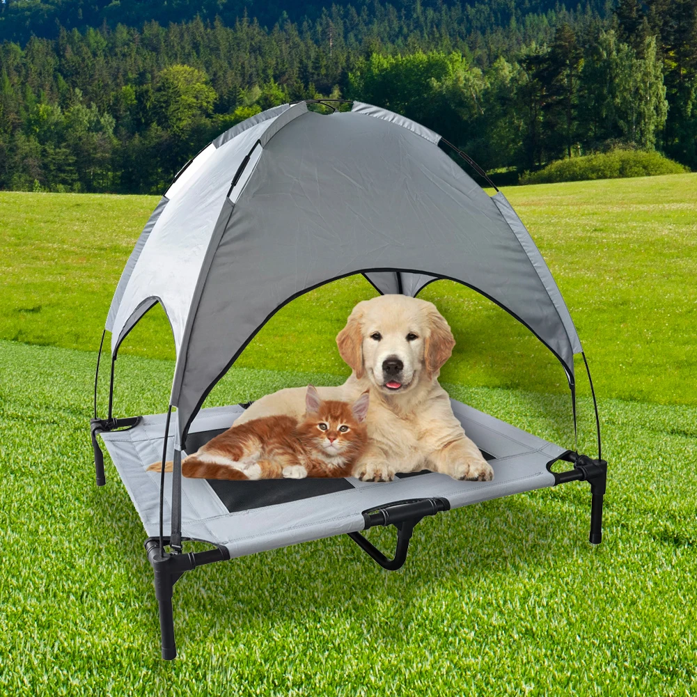 

Elevated Dog Kennel Bed Canopy Outdoor Pet Cot Portable Sunshade Pet Tent Bed for Dogs Cats Camping Beach Pet Outdoor Supplies