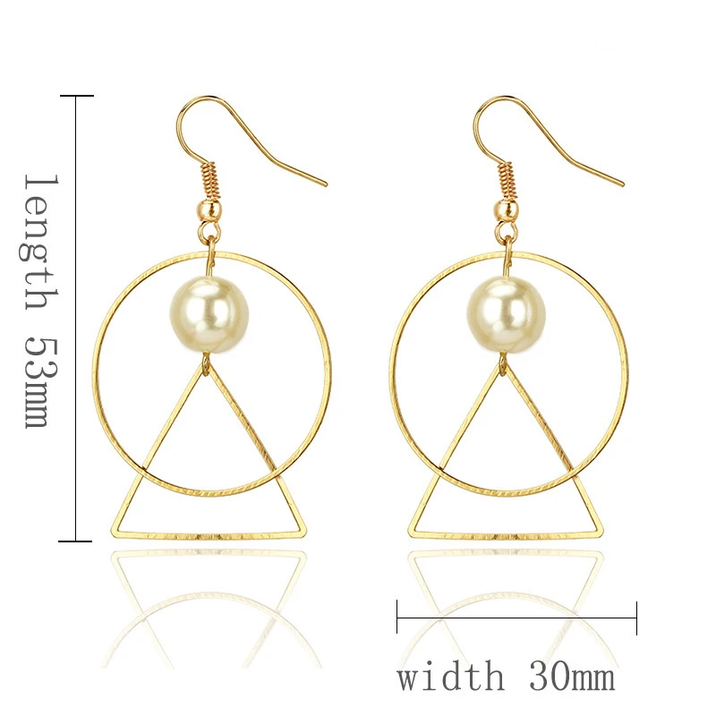 Модные женские золотистые бусины среднего размера круглые треугольные