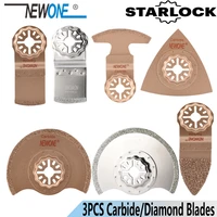 newone 3pcs starlock carbidediamond oscillating tool saw blades renovator trimmer saw multi tool saw blade for tile concrete