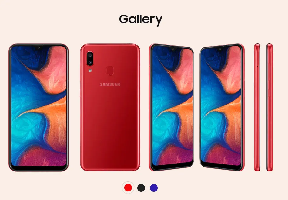Мобильный телефон samsung Galaxy A20 A205GN/DS, 6,4 дюймов, 3 ГБ ОЗУ, 32 Гб ПЗУ, восьмиядерный смартфон Exynos 7884, Android 9, две sim-карты, 4G