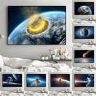 Картина на холсте с изображением звезд и галактики, постер с изображением астронавта, планеты, дыр, космоса, Вселенной, земли, настенные картины для гостиной