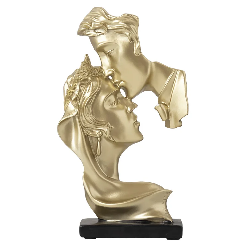 

Modern Kiss Couple Statues Living Room Decor Love Wedding Europe Style Resin Abstract Sculpture Home Decoration Accessories T565