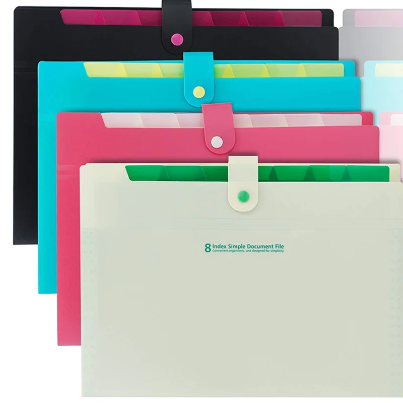 

Expanding File Folders, 4PCS Plastic A4 Expandable File Folder with 8 Pockets, Letter Size Accordion Document Paper File Organiz