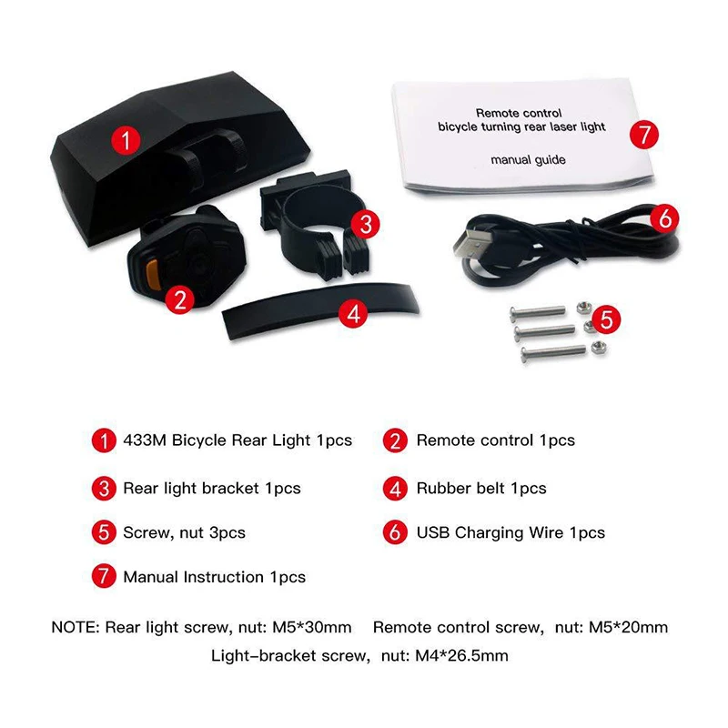 Smart Accessories Mountain Bike Remote Control Taillights Laser Steering Lights Bicycle Safety Products X5 | Спорт и развлечения